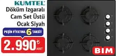 KUMTEL DÖKÜM IZGARALI CAM SET ÜSTÜ OCAK SİYAH fiyat ve kampanya bilgisi